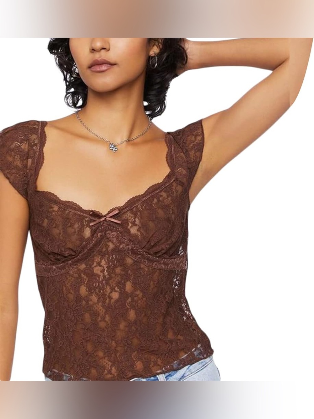 Brown Lace Top